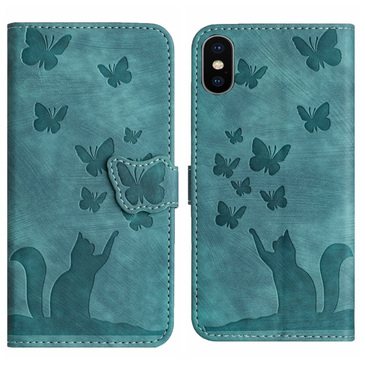 Butterfly Cat Embossing Flip Leather Phone Case, For iPhone XR, For iPhone XS Max, For iPhone 8 Plus / 7 Plus