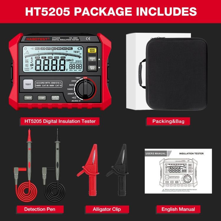 HABOTEST HT5205 Insulation Resistor Tester, HT5205