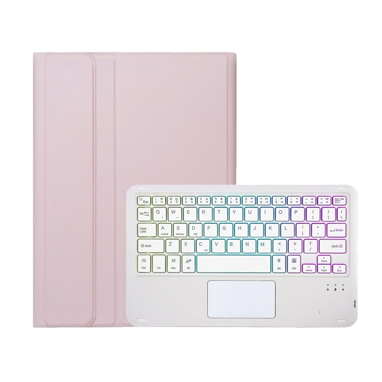 A09B-AS Candy Color Touch Backlight Bluetooth Keyboard Leather Tablet Case with Pen Holder, A09B-AS