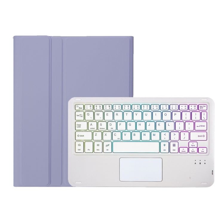 A09B-AS Candy Color Touch Backlight Bluetooth Keyboard Leather Tablet Case with Pen Holder, A09B-AS