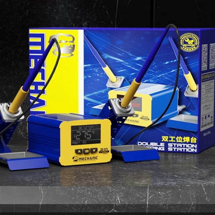 Mechanic 210MAX Dual Station Thermostatic Adjustable Digital Display Soldering Station, US, EU