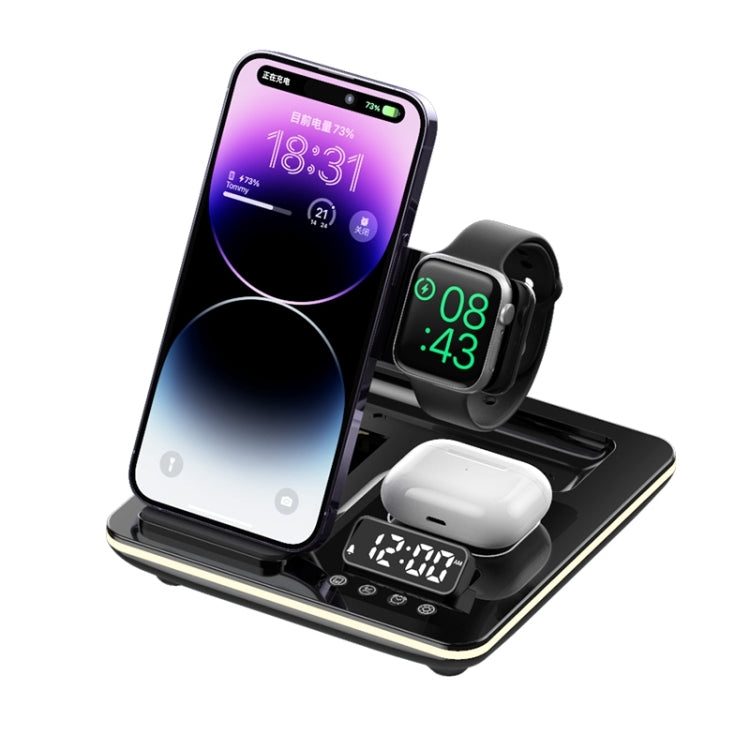 A93 15W 5 in 1 Multifunctional Foldable Wireless Charger Desktop Phone Stand