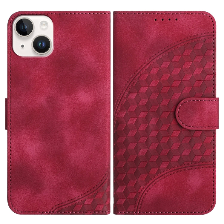 YX0060 Elephant Head Embossed Phone Leather Case with Lanyard, For iPhone 15 Pro Max, For iPhone 15 Pro, For iPhone 15 Plus
