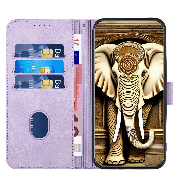 YX0060 Elephant Head Embossed Phone Leather Case with Lanyard, For iPhone 15, For iPhone 14 Plus, For iPhone 14