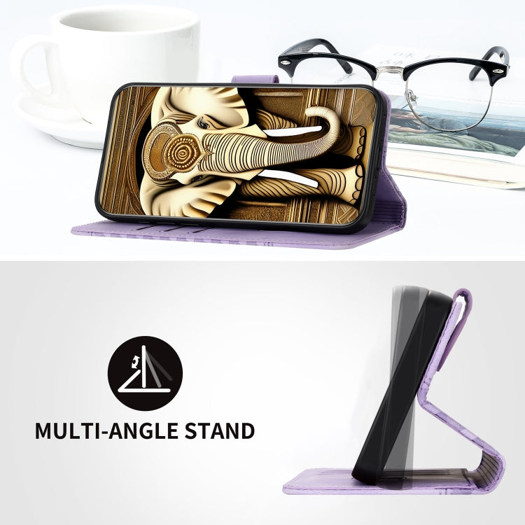 YX0060 Elephant Head Embossed Phone Leather Case with Lanyard, For iPhone 15, For iPhone 14 Plus, For iPhone 14