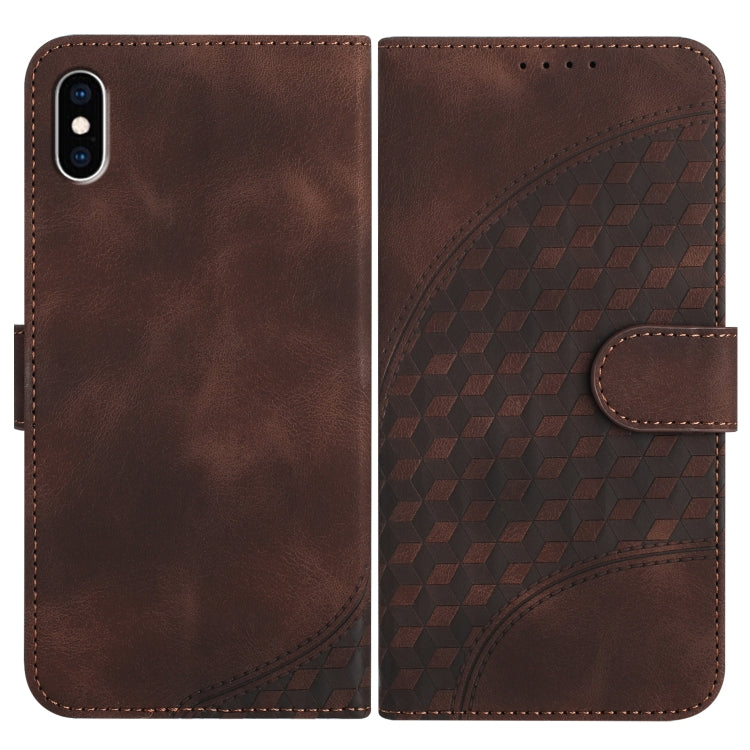 YX0060 Elephant Head Embossed Phone Leather Case with Lanyard, For iPhone XS Max, For iPhone 8 Plus / 7 Plus
