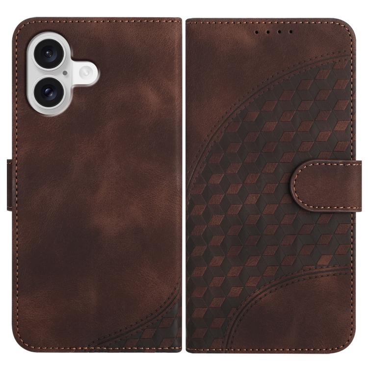 YX0060 Elephant Head Embossed Phone Leather Case with Lanyard, For iPhone 17, For iPhone Air, For iPhone 16 Pro Max