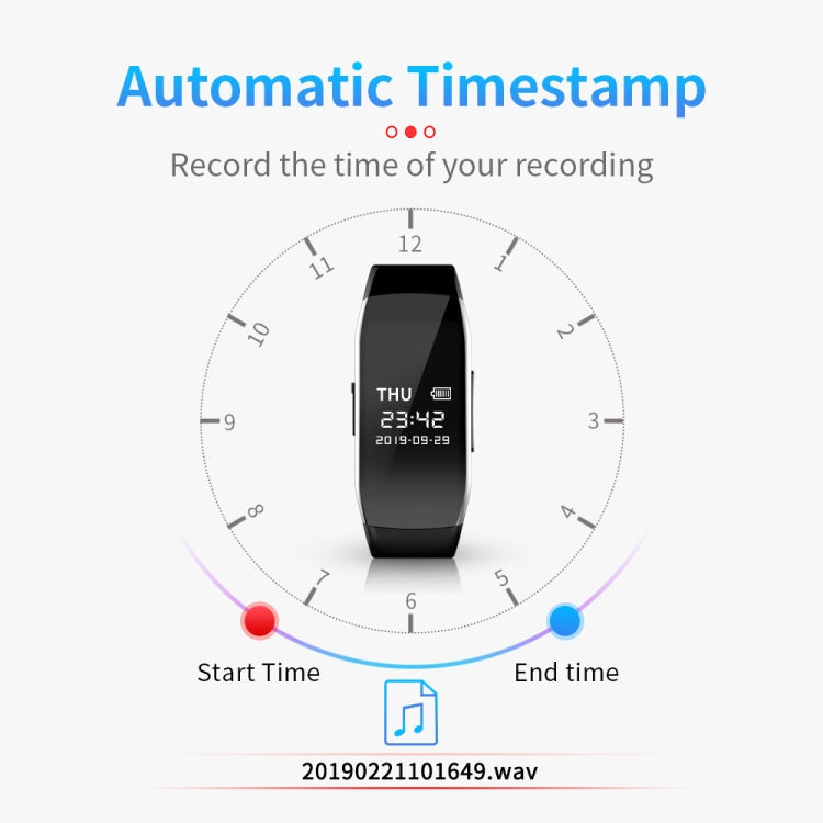 JNN C5 HD Noise Reduction Smart Recording Electronic Bracelet, 8GB, 16GB, 32GB, 64GB, 128GB