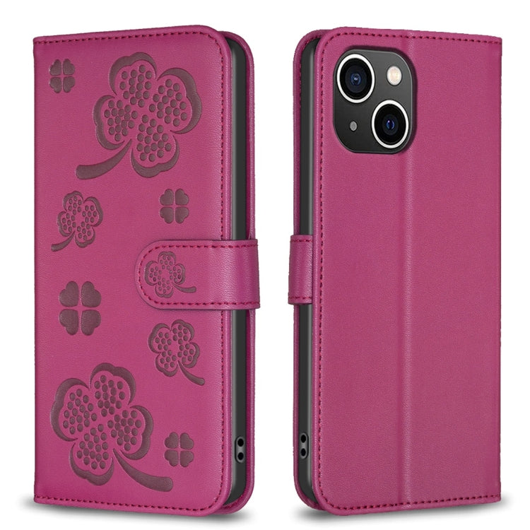 Four-leaf Embossed Leather Phone Case, For iPhone 7 / 8 / SE 2022, For iPhone 13 Pro Max, For iPhone 13 Pro, For iPhone 13