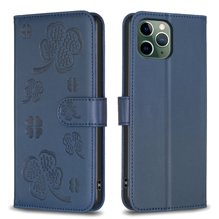 Four-leaf Embossed Leather Phone Case, For iPhone 12 / 12 Pro, For iPhone 12 Pro Max, For iPhone 11 Pro Max, For iPhone 11