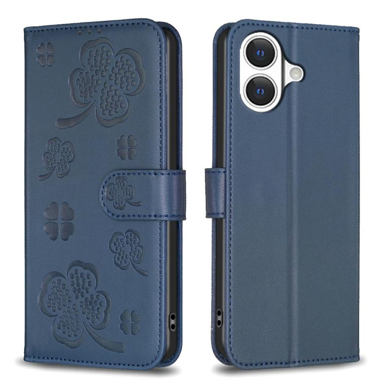 Four-leaf Embossed Leather Phone Case, For iPhone 18 Pro/17 Pro, For iPhone 18 Pro Max/17 Pro Max, For iPhone 17, For iPhone 17 Air