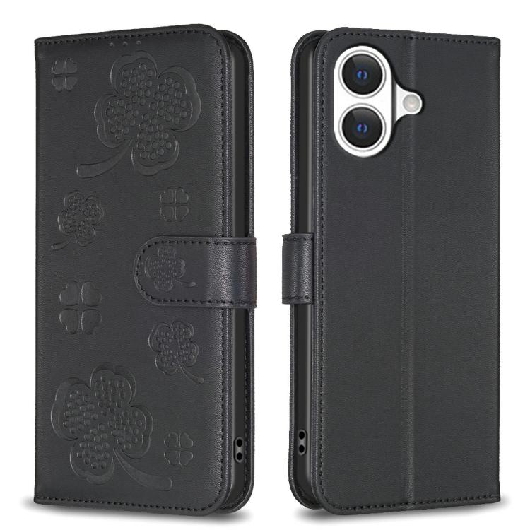 Four-leaf Embossed Leather Phone Case, For iPhone 18 Pro/17 Pro, For iPhone 18 Pro Max/17 Pro Max, For iPhone 17, For iPhone 17 Air