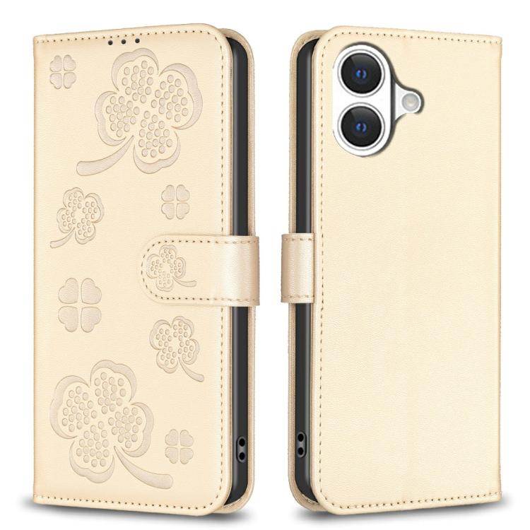 Four-leaf Embossed Leather Phone Case, For iPhone 18 Pro/17 Pro, For iPhone 18 Pro Max/17 Pro Max, For iPhone 17, For iPhone 17 Air