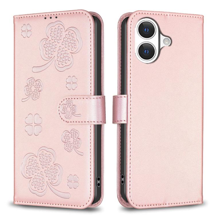 Four-leaf Embossed Leather Phone Case, For iPhone 18 Pro/17 Pro, For iPhone 18 Pro Max/17 Pro Max, For iPhone 17, For iPhone 17 Air