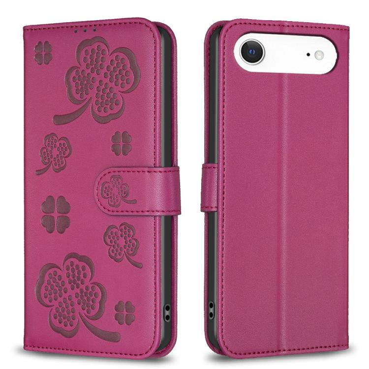 Four-leaf Embossed Leather Phone Case, For iPhone 18 Pro/17 Pro, For iPhone 18 Pro Max/17 Pro Max, For iPhone 17, For iPhone 17 Air