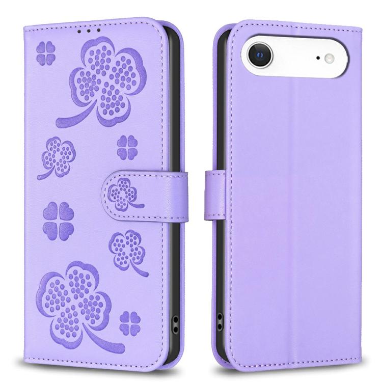 Four-leaf Embossed Leather Phone Case, For iPhone 18 Pro/17 Pro, For iPhone 18 Pro Max/17 Pro Max, For iPhone 17, For iPhone 17 Air