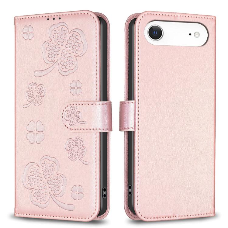 Four-leaf Embossed Leather Phone Case, For iPhone 18 Pro/17 Pro, For iPhone 18 Pro Max/17 Pro Max, For iPhone 17, For iPhone 17 Air