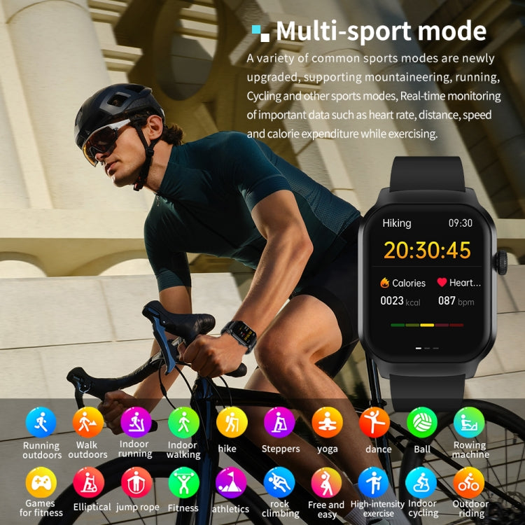 2.01 inch Leather Strap Bluetooth Call Smart Watch Support Heart Rate Monitoring / Non-invasive Blood Sugar, Leather Strap Black, Leather Strap Brown