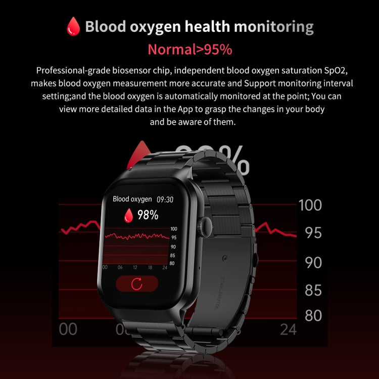 2.01 inch Leather Strap Bluetooth Call Smart Watch Support Heart Rate Monitoring / Non-invasive Blood Sugar, Leather Strap Black, Leather Strap Brown