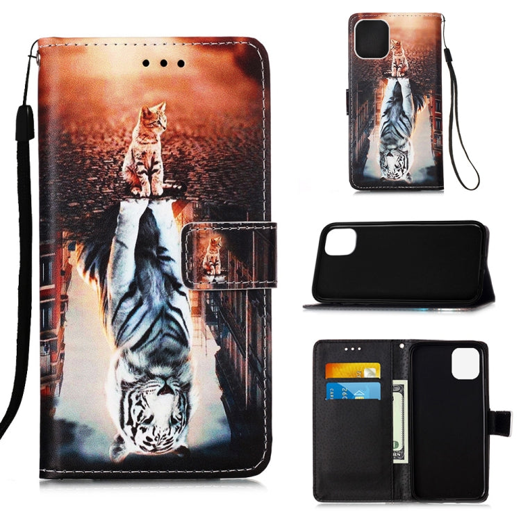 Painted Flat Texture Leather Case with Lanyard & Card Slot & Wallet & Holder, For iPhone 12 mini, For iPhone 12 / 12 Pro