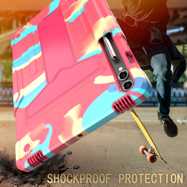 T Holder Robot Silicone Hybrid PC Tablet Case, For Samsung Galaxy Tab S9 FE+ / S9+, For Samsung Galaxy Tab S9 FE / S9, For Samsung Galaxy Tab A9+, For Samsung Galaxy Tab A9