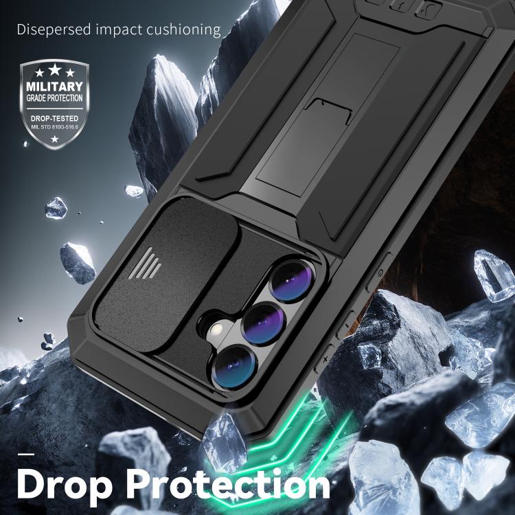 R-JUST Sliding Camera Life Waterproof Holder Phone Case, For Samsung Galaxy S26+ 5G, For Samsung Galaxy S26 Ultra 5G, For Samsung Galaxy S26 5G, For Samsung Galaxy S25 Edge 5G, For Samsung Galaxy S25 5G, For Samsung Galaxy S25+ 5G