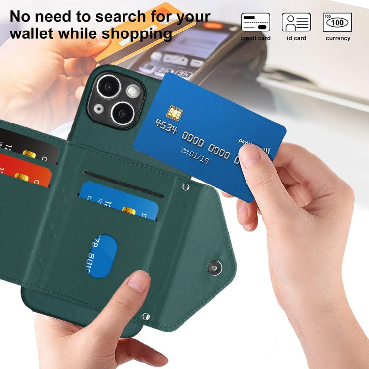 Rhombic Texture Card Bag RFID Phone Case with Long Lanyard, For iPhone 13 mini, For iPhone 12, For iPhone 12 Pro Max, For iPhone 12 Pro