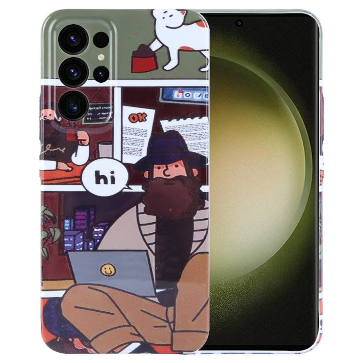 Painted Pattern Precise Hole PC Phone Case, For Samsung Galaxy S23 Ultra 5G