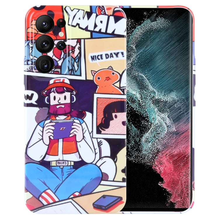Painted Pattern Precise Hole PC Phone Case, For Samsung Galaxy S22 Ultra 5G