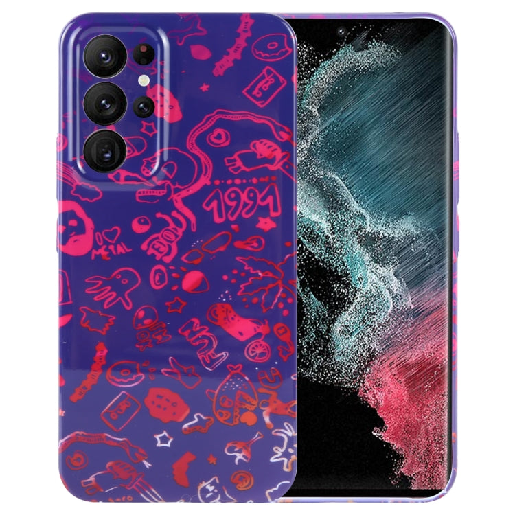 Painted Pattern Precise Hole PC Phone Case, For Samsung Galaxy S22 Ultra 5G
