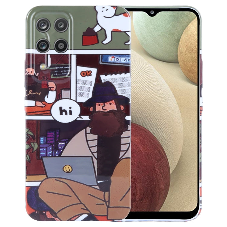 Painted Pattern Precise Hole PC Phone Case, For Samsung Galaxy A12