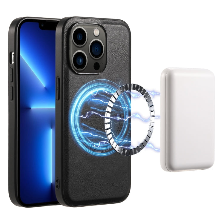 Denior Cowhide Texture Leather MagSafe Phone Case, For iPhone 13 Pro Max, For iPhone 13 Pro, For iPhone 12/12 Pro, For iPhone 12 Pro Max