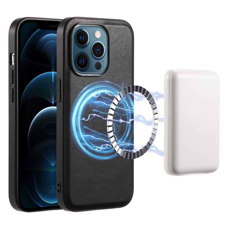 Denior Cowhide Texture Leather MagSafe Phone Case, For iPhone 13 Pro Max, For iPhone 13 Pro, For iPhone 12/12 Pro, For iPhone 12 Pro Max