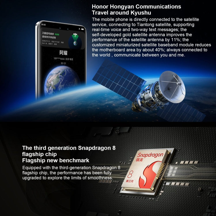 Honor Magic6 Pro,  6.8 inch Magic OS 8.0 Snapdragon 8 Gen 3 Octa Core up to 3.3GHz, Network: 5G, OTG, NFC, Support Google Play, 12GB+256GB, 16GB+512GB, 16GB+1TB
