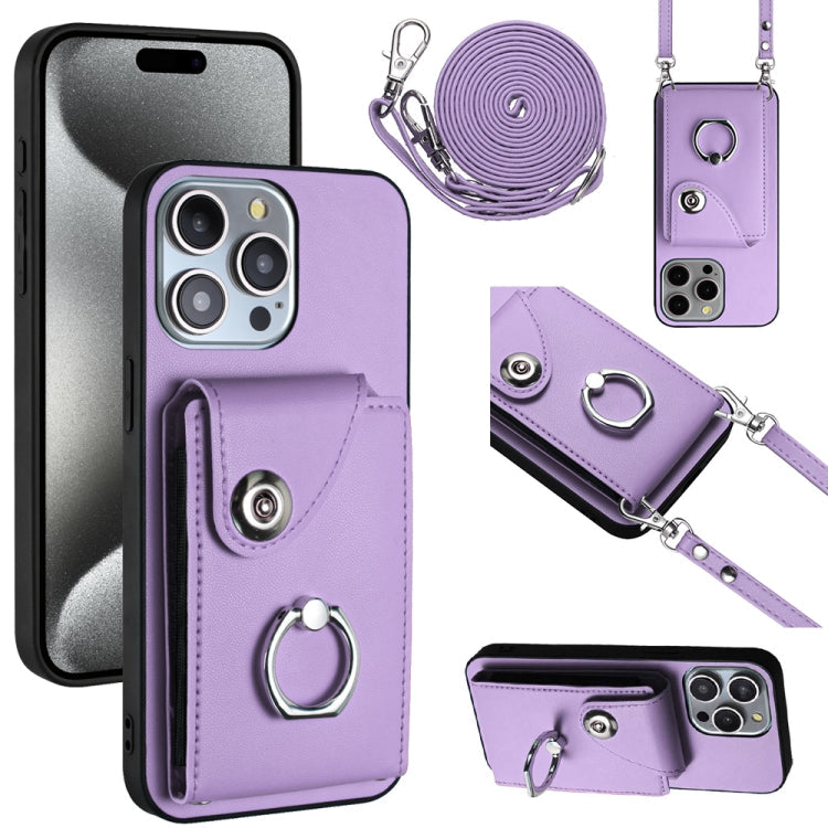 Organ Card Bag Ring Holder Phone Case with Long Lanyard, For iPhone 15, For iPhone 14 Plus, For iPhone 14, For iPhone 14 Pro