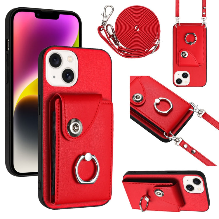 Organ Card Bag Ring Holder Phone Case with Long Lanyard, For iPhone 13, For iPhone 13 mini, For iPhone 12, For iPhone 12 Pro Max