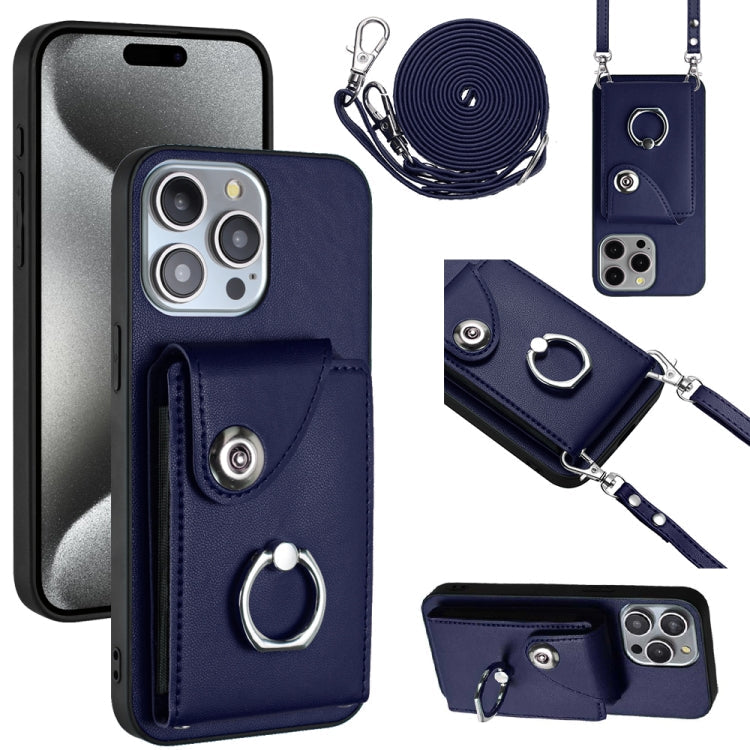 Organ Card Bag Ring Holder Phone Case with Long Lanyard, For iPhone 13, For iPhone 13 mini, For iPhone 12, For iPhone 12 Pro Max