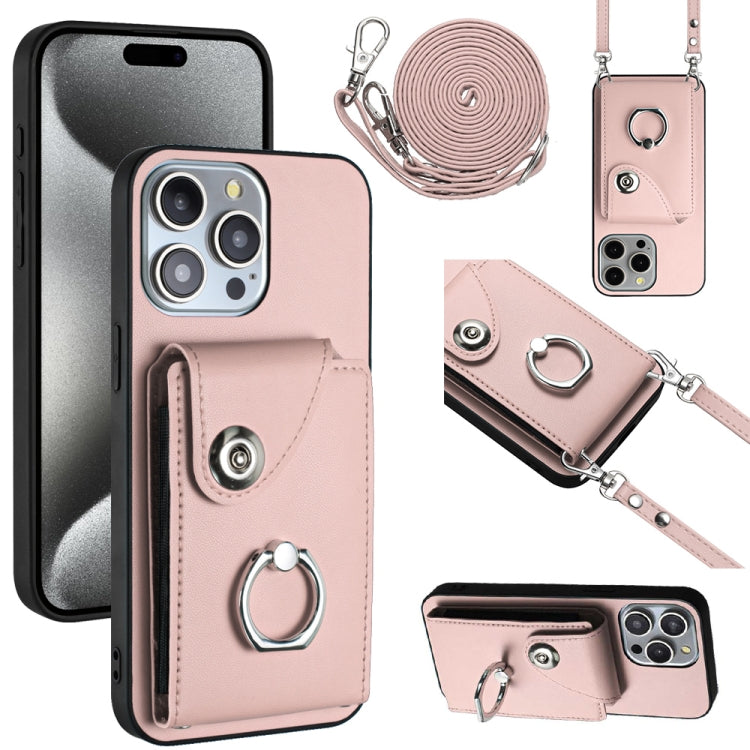 Organ Card Bag Ring Holder Phone Case with Long Lanyard, For iPhone 13, For iPhone 13 mini, For iPhone 12, For iPhone 12 Pro Max