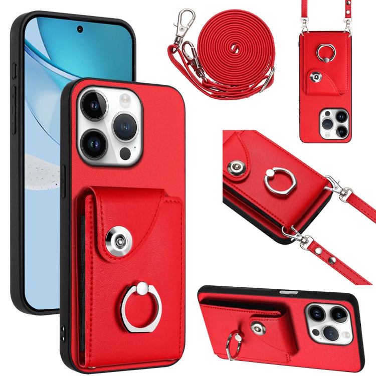 Organ Card Bag Ring Holder Phone Case with Long Lanyard, For iPhone Air, For iPhone 16 Pro Max, For iPhone 16 Pro, For iPhone 16 Plus