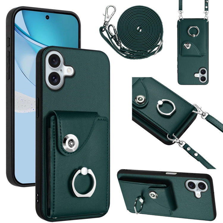 Organ Card Bag Ring Holder Phone Case with Long Lanyard, For iPhone Air, For iPhone 16 Pro Max, For iPhone 16 Pro, For iPhone 16 Plus