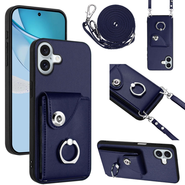 Organ Card Bag Ring Holder Phone Case with Long Lanyard, For iPhone Air, For iPhone 16 Pro Max, For iPhone 16 Pro, For iPhone 16 Plus
