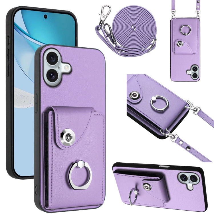 Organ Card Bag Ring Holder Phone Case with Long Lanyard, For iPhone Air, For iPhone 16 Pro Max, For iPhone 16 Pro, For iPhone 16 Plus