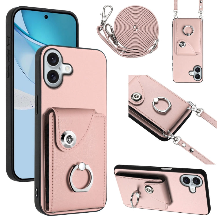 Organ Card Bag Ring Holder Phone Case with Long Lanyard, For iPhone Air, For iPhone 16 Pro Max, For iPhone 16 Pro, For iPhone 16 Plus