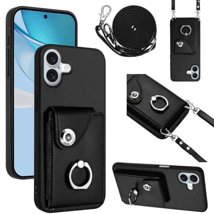 Organ Card Bag Ring Holder Phone Case with Long Lanyard, For iPhone Air, For iPhone 16 Pro Max, For iPhone 16 Pro, For iPhone 16 Plus