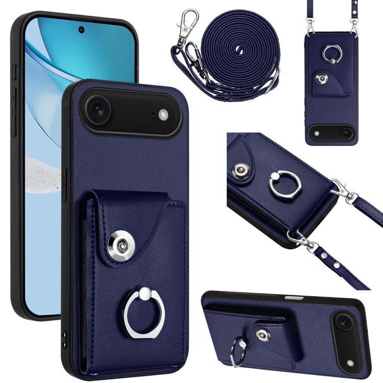 Organ Card Bag Ring Holder Phone Case with Long Lanyard, For iPhone Air, For iPhone 16 Pro Max, For iPhone 16 Pro, For iPhone 16 Plus