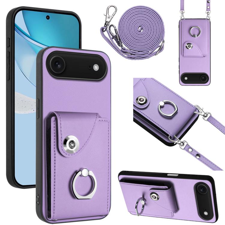 Organ Card Bag Ring Holder Phone Case with Long Lanyard, For iPhone Air, For iPhone 16 Pro Max, For iPhone 16 Pro, For iPhone 16 Plus