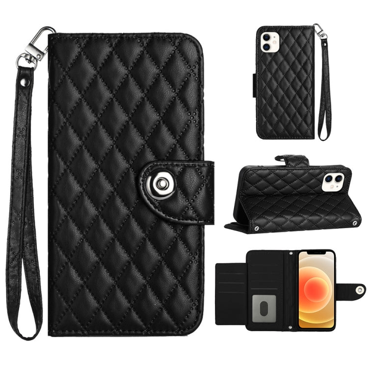 Rhombic Texture Flip Leather Phone Case with Lanyard, For iPhone 11, For iPhone 11 Pro, For iPhone XS / X, For iPhone XR