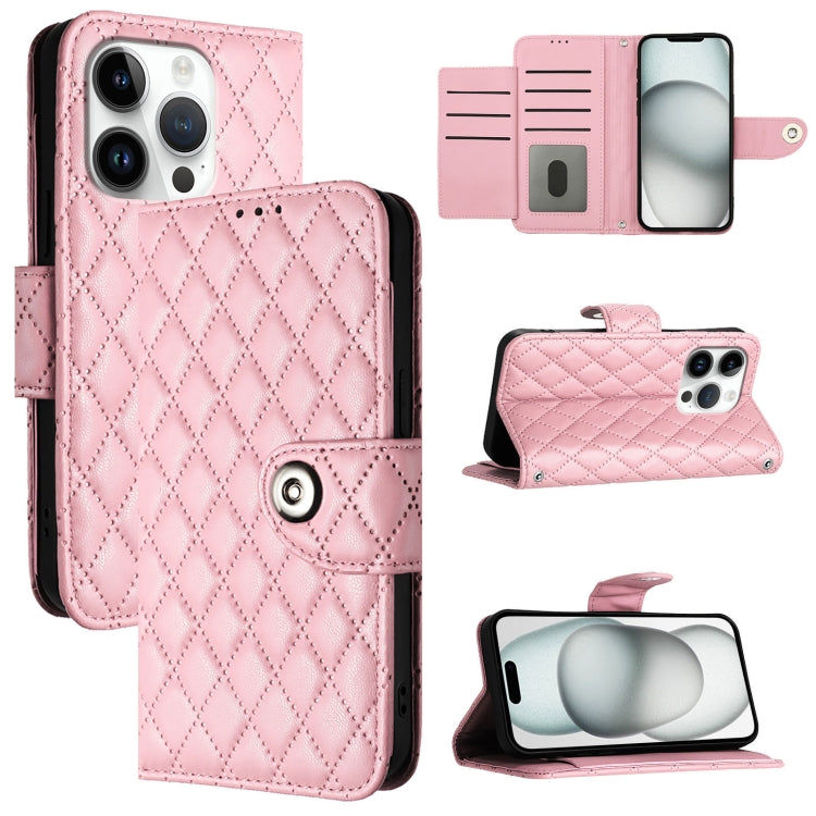 Rhombic Texture Flip Leather Phone Case with Lanyard, For iPhone SE 2024, For iPhone 16 Pro Max, For iPhone 16 Pro, For iPhone 16 Plus