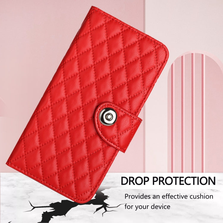 Rhombic Texture Flip Leather Phone Case with Lanyard, For iPhone SE 2024, For iPhone 16 Pro Max, For iPhone 16 Pro, For iPhone 16 Plus