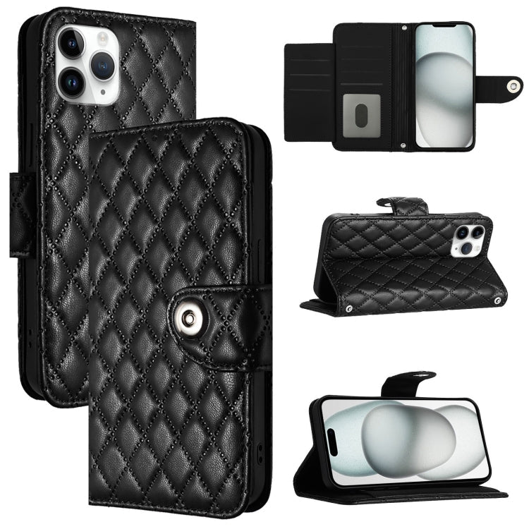 Rhombic Texture Flip Leather Phone Case with Lanyard, For iPhone 11, For iPhone 11 Pro, For iPhone XS / X, For iPhone XR